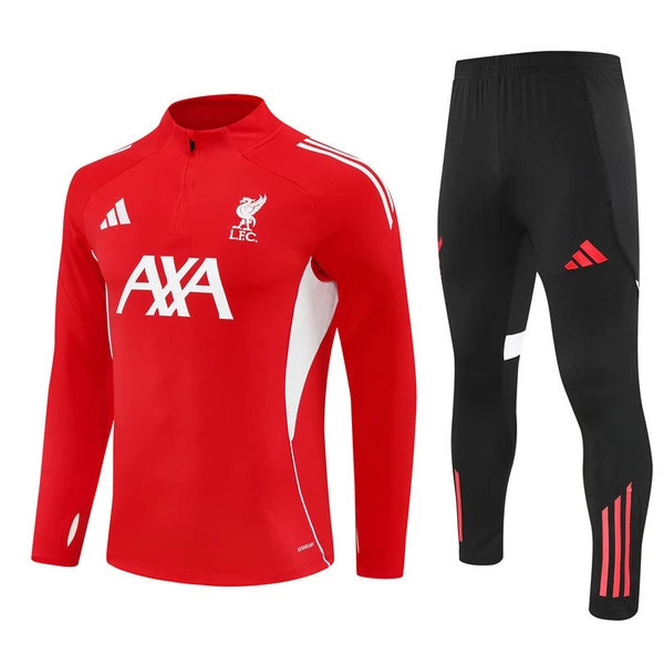 Liverpool FC Tuta Felpa da Allenamento Bambino 2025-26 - 1-4 Zip Rosso Liverpool FC Tuta Felpa da Allenamento Bambino 2025-26 - 1-4 Zip Rosso