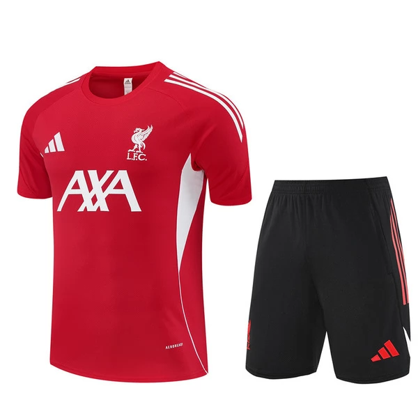 Liverpool FC Tuta Maglia da Allenamento Bambino 2025-26 - Shorts Rosso Liverpool FC Tuta Maglia da Allenamento Bambino 2025-26 - Shorts Rosso