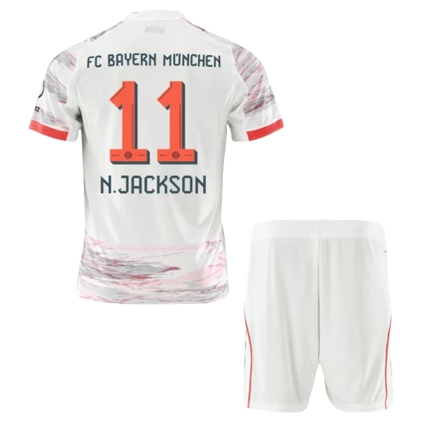 Maglia FC Bayern München N.Jackson 11 Divisa Gara Trasferta Bambino 2025-2026 Maglia FC Bayern München N.Jackson 11 Divisa Gara Trasferta Bambino 2025-2026