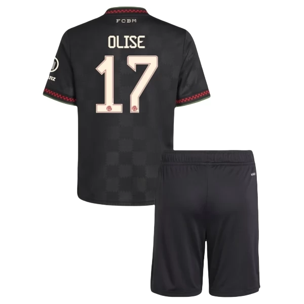 Maglia FC Bayern München Olise 17 Divisa Gara Terza Bambino 2025-2026 Maglia FC Bayern München Olise 17 Divisa Gara Terza Bambino 2025-2026