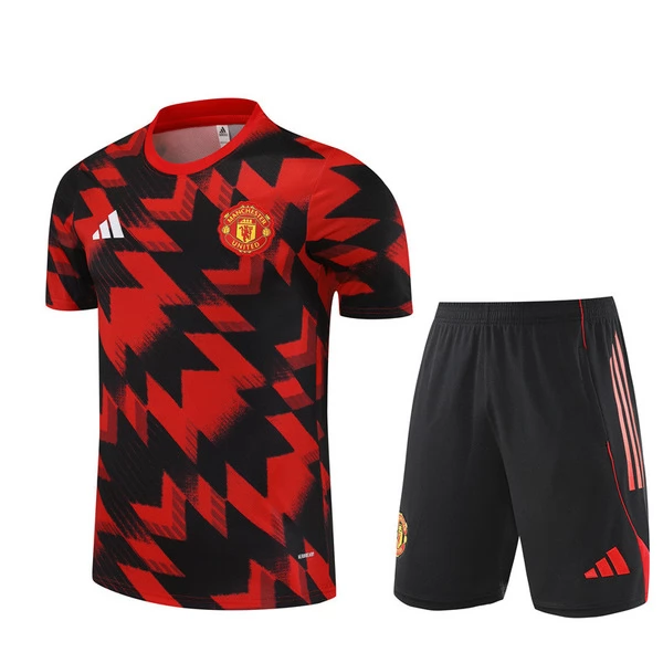 Manchester United Tuta Maglia da Allenamento Bambino 2025-26 - Shorts Rosso Manchester United Tuta Maglia da Allenamento Bambino 2025-26 - Shorts Rosso